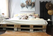 cheap-bed-frame-furniture-from-pallet-diy-decoration-painting-elephants-shabby