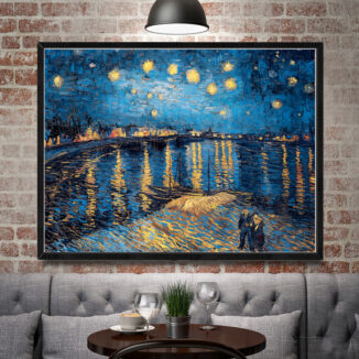 Vincent-Van-Gogh-The-Rhone-River-Starry-Night-Art-Silk-Poster-Home-Decor-Painting-12x16-18x24
